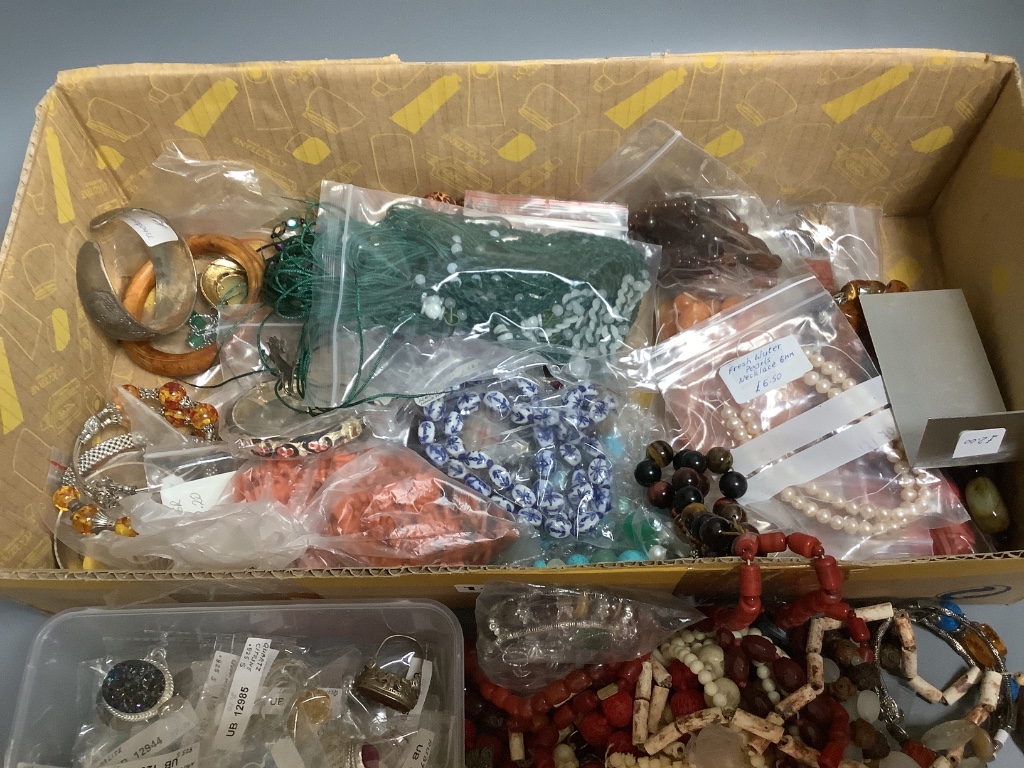 A quantity of costume jewellery, largely Asian, various materials